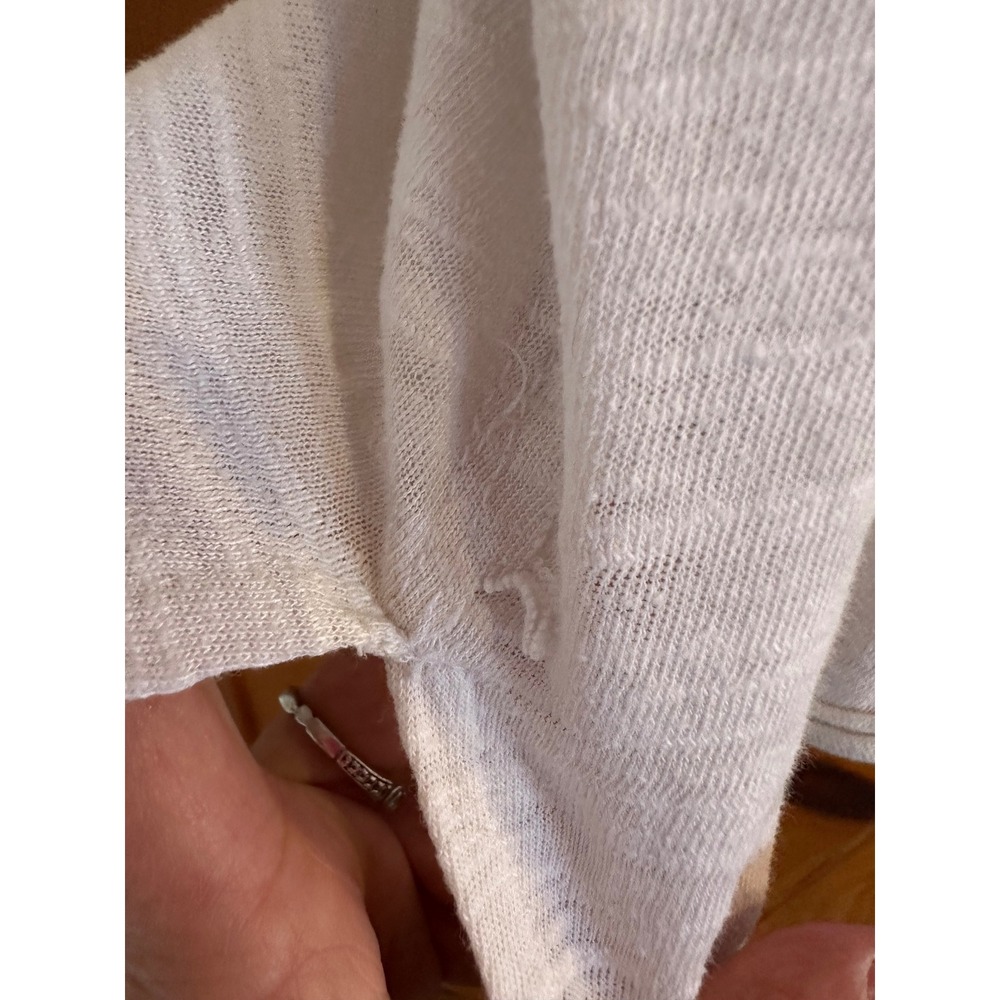 Totally destroyed White Tee M-XL. Holes, Paint stains, Paper Thin thrashed - Picture 13 of 14
